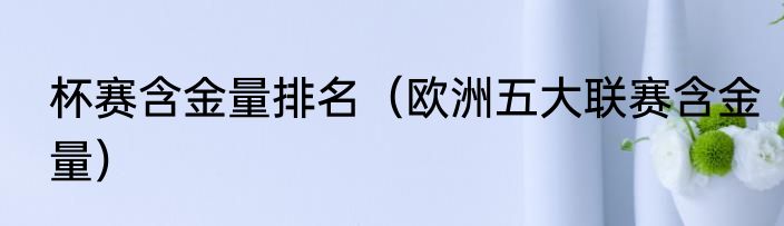 杯赛含金量排名（欧洲五大联赛含金量）