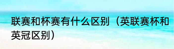 联赛和杯赛有什么区别（英联赛杯和英冠区别）