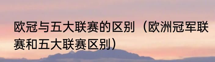 欧冠与五大联赛的区别（欧洲冠军联赛和五大联赛区别）