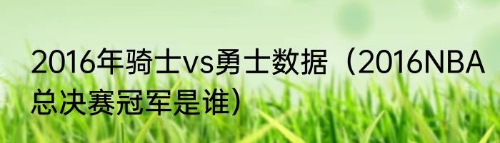 2016年骑士vs勇士数据（2016NBA总决赛冠军是谁）