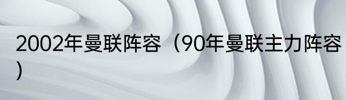 2002年曼联阵容（90年曼联主力阵容）