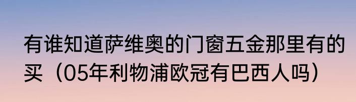有谁知道萨维奥的门窗五金那里有的买（05年利物浦欧冠有巴西人吗）