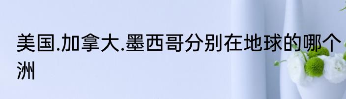 美国.加拿大.墨西哥分别在地球的哪个洲