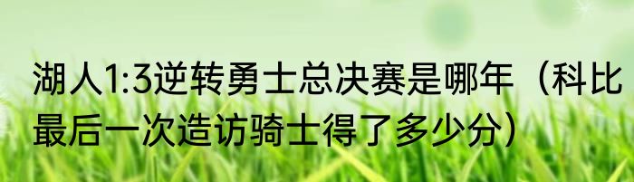 湖人1:3逆转勇士总决赛是哪年（科比最后一次造访骑士得了多少分）