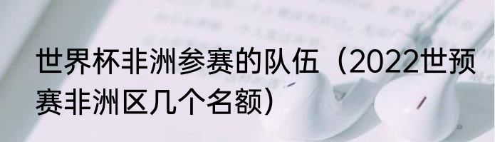 世界杯非洲参赛的队伍（2022世预赛非洲区几个名额）