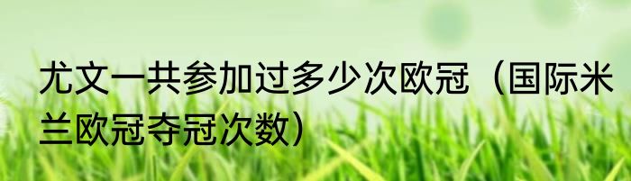 尤文一共参加过多少次欧冠（国际米兰欧冠夺冠次数）