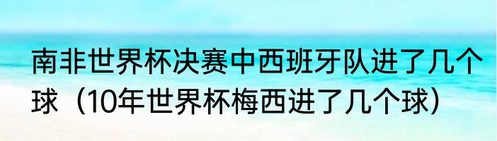 南非世界杯决赛中西班牙队进了几个球（10年世界杯梅西进了几个球）