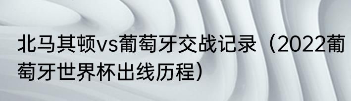 北马其顿vs葡萄牙交战记录（2022葡萄牙世界杯出线历程）