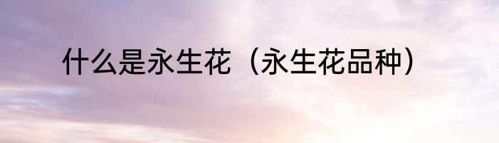 什么是永生花（永生花品种）