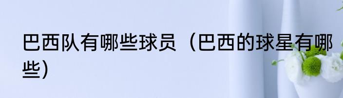 巴西队有哪些球员（巴西的球星有哪些）