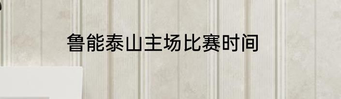 鲁能泰山主场比赛时间