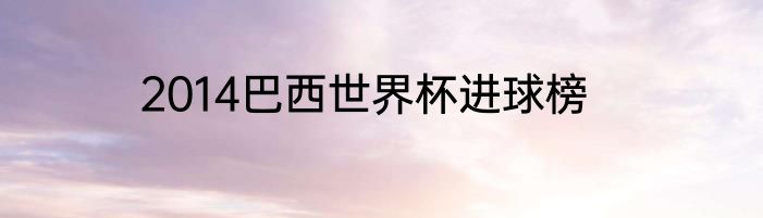 2014巴西世界杯进球榜