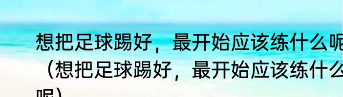 想把足球踢好，最开始应该练什么呢（想把足球踢好，最开始应该练什么呢）