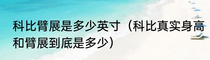 科比臂展是多少英寸（科比真实身高和臂展到底是多少）