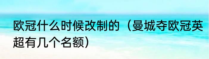 欧冠什么时候改制的（曼城夺欧冠英超有几个名额）