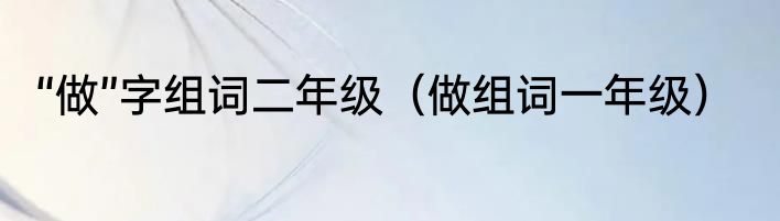 “做”字组词二年级（做组词一年级）