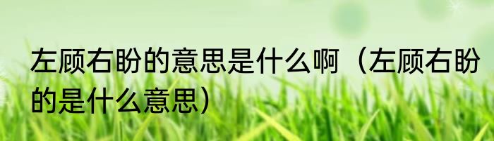 左顾右盼的意思是什么啊（左顾右盼的是什么意思）
