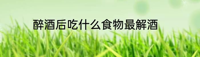 醉酒后吃什么食物最解酒