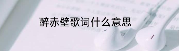 醉赤壁歌词什么意思