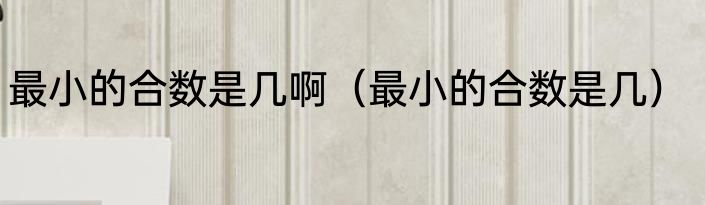 最小的合数是几啊（最小的合数是几）