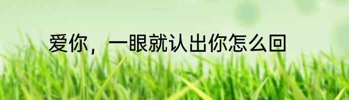 爱你，一眼就认出你怎么回