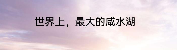 世界上，最大的咸水湖