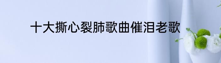 十大撕心裂肺歌曲催泪老歌