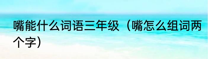 嘴能什么词语三年级（嘴怎么组词两个字）