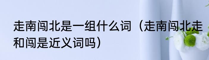 走南闯北是一组什么词（走南闯北走和闯是近义词吗）
