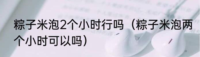 粽子米泡2个小时行吗（粽子米泡两个小时可以吗）