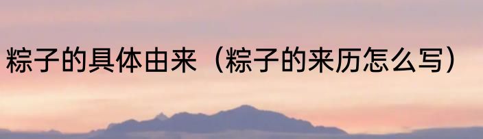 粽子的具体由来（粽子的来历怎么写）