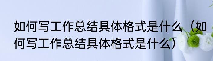 如何写工作总结具体格式是什么（如何写工作总结具体格式是什么）