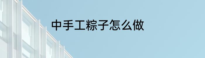 中手工粽子怎么做