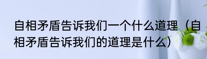 自相矛盾告诉我们一个什么道理（自相矛盾告诉我们的道理是什么）
