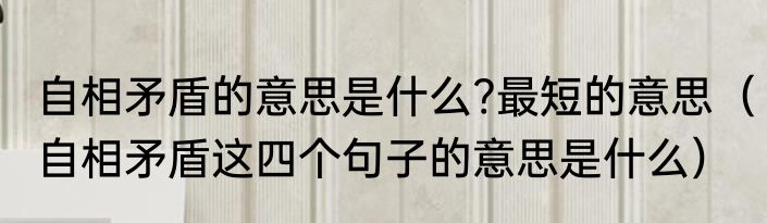 自相矛盾的意思是什么?最短的意思（自相矛盾这四个句子的意思是什么）
