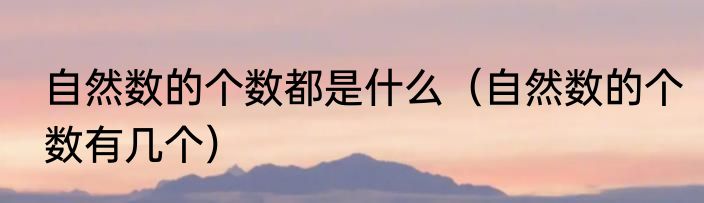 自然数的个数都是什么（自然数的个数有几个）