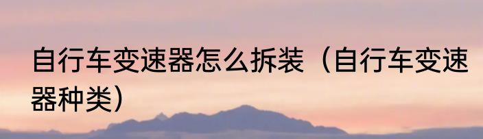 自行车变速器怎么拆装（自行车变速器种类）