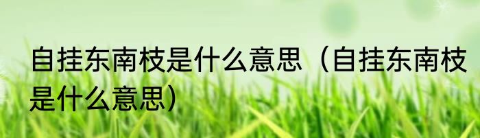 自挂东南枝是什么意思（自挂东南枝是什么意思）