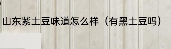 山东紫土豆味道怎么样（有黑土豆吗）