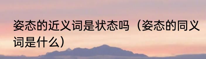 姿态的近义词是状态吗（姿态的同义词是什么）