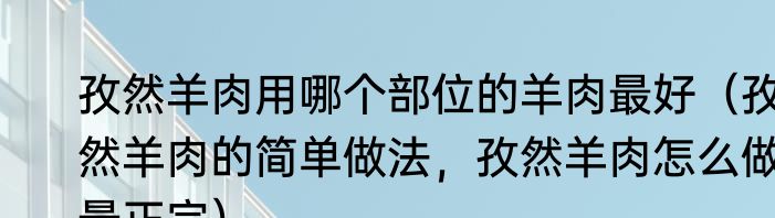 孜然羊肉用哪个部位的羊肉最好（孜然羊肉的简单做法，孜然羊肉怎么做最正宗）