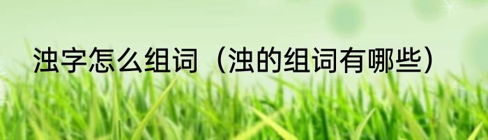 浊字怎么组词（浊的组词有哪些）