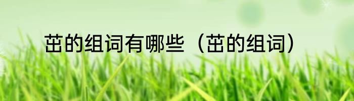 茁的组词有哪些（茁的组词）