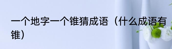 一个地字一个锥猜成语（什么成语有锥）