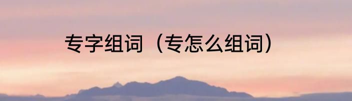 专字组词（专怎么组词）