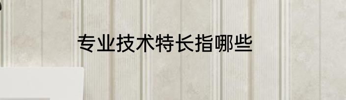 专业技术特长指哪些
