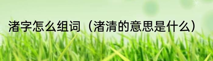 渚字怎么组词（渚清的意思是什么）