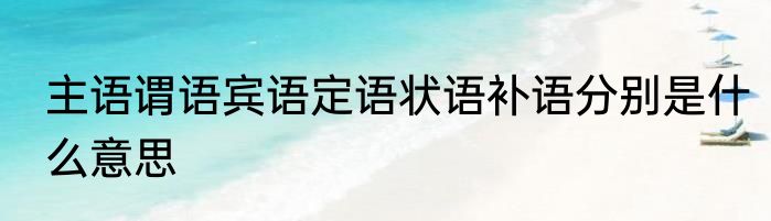 主语谓语宾语定语状语补语分别是什么意思