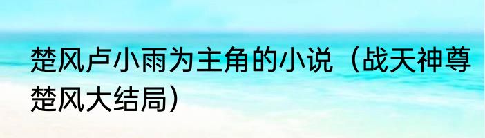 楚风卢小雨为主角的小说（战天神尊楚风大结局）