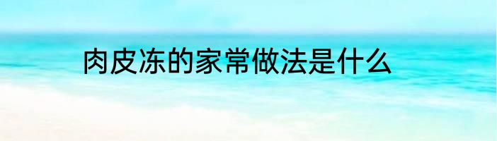 肉皮冻的家常做法是什么